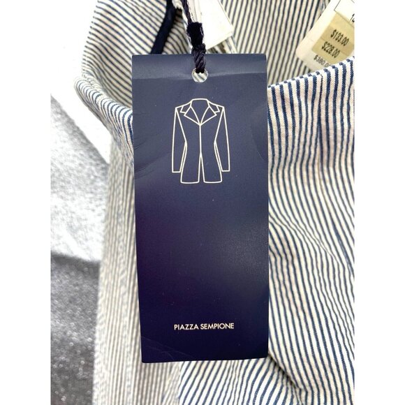NWT Piazza Sempione Audrey Crop Pants Seersucker Gray Stripe Cigarette Pant 14 - Picture 10 of 11